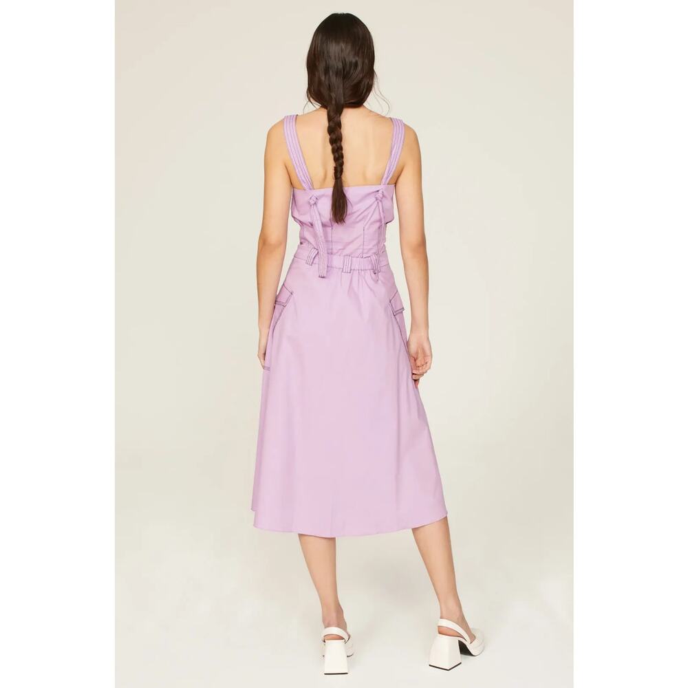 Hofmann Copenhagen Elina Skirt Organic Cotton A-Line Midi Purple Size Small - Picture 4 of 16